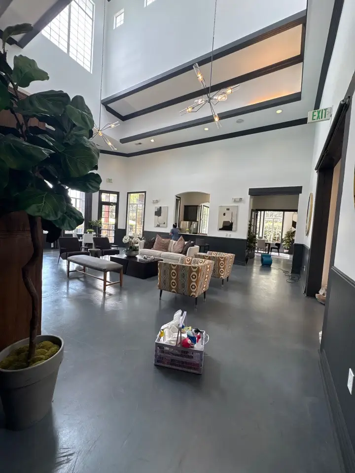 High ceiling living space cleaning for apartment move-outs in Madison County