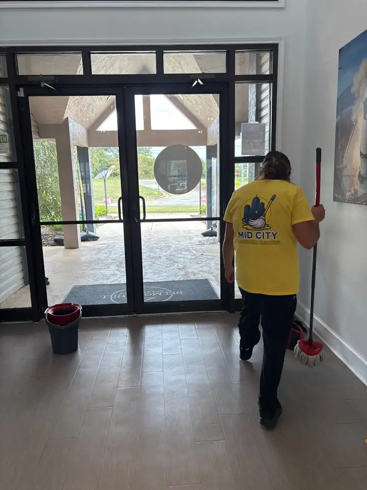 Tile floor mopping and grout cleaning in a Huntsville commercial space
