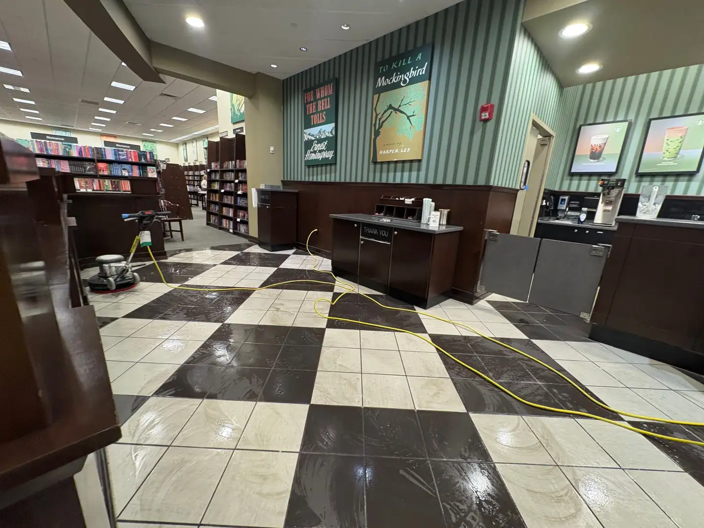 Cafe floor cleaning by Mid City Commercial Cleaning in Huntsville, AL
