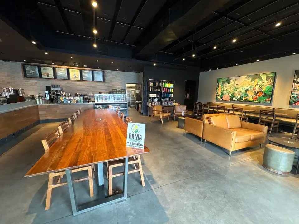 Spotless cafe interior cleaned by Mid City Commercial Cleaning in Huntsville, AL