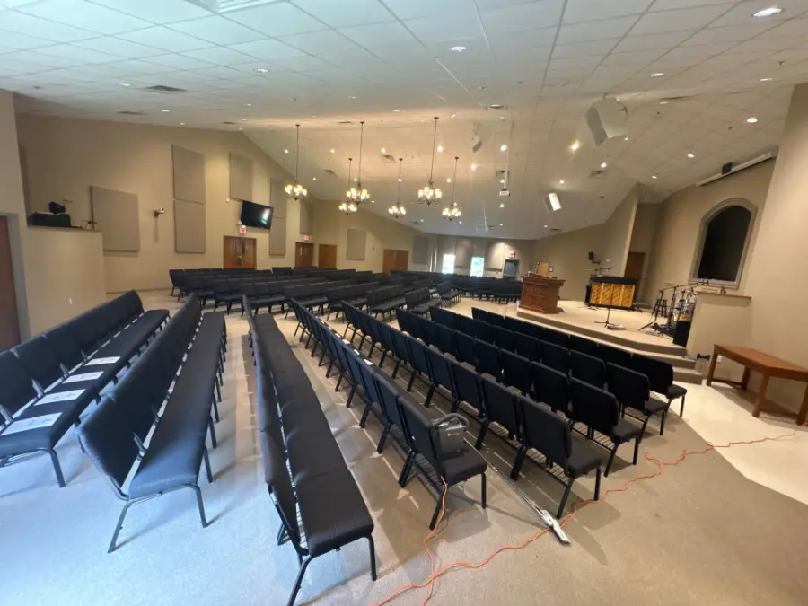 Church auditorium cleaned by Mid City Commercial Cleaning in Huntsville, AL