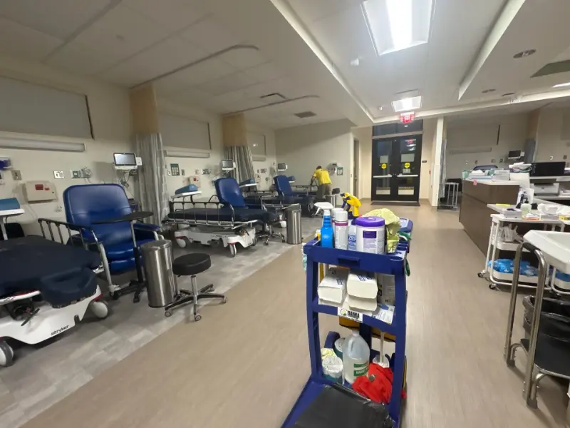 Clean hospital emergency room serviced by Mid City Commercial Cleaning in Huntsville, AL