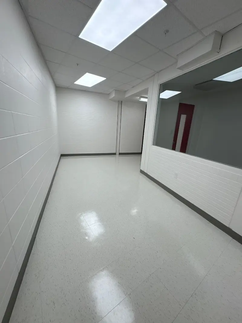 Spotless hospital hallway maintained by Mid City Commercial Cleaning in Huntsville, AL
