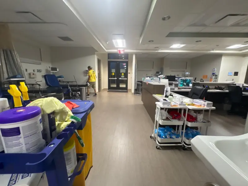 Cleaning and disinfection of a hospital infusion center in Huntsville, AL