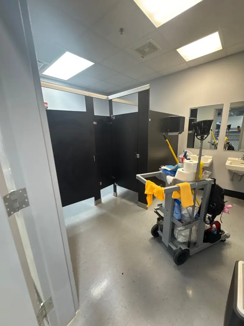 Sanitized hospital restroom cleaned by Mid City Commercial Cleaning in Huntsville, AL
