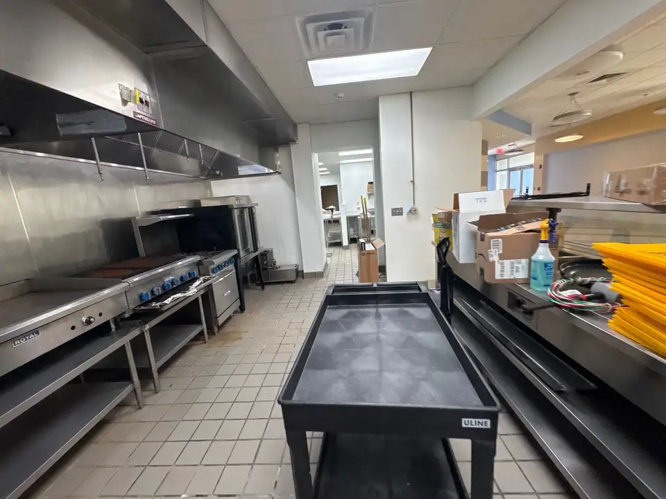 Clean commercial restaurant kitchen serviced by Mid City Commercial Cleaning in Huntsville, AL