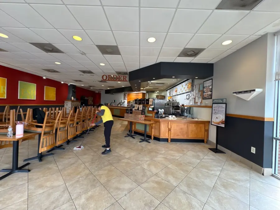 Clean restaurant dining area serviced by Mid City Commercial Cleaning in Huntsville, AL